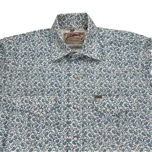 Rafter C Paisley Pearl Snap Shirt Men Size Medium Long Sleeve Cowboy Collection